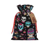 Bolsas de regalo de arpillera con cordón estilo Sugar And Skulls, para Navidad, cumpleaños y celebraciones de aniversario
