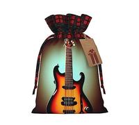 Bolsas de regalo de arpillera con cordón para guitarra, bajo, música, instrumentos musicales, ideales para cualquier ocasión