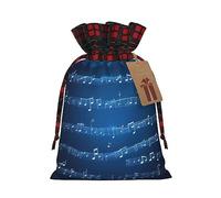 Bolsas de regalo de arpillera con cordón y notas musicales azules, bolsas de regalo de tela de primera calidad, ideales para cualquier ocasión