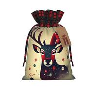Bolsas de regalo de arpillera con imagen de ciervo de Navidad, bolsas de regalo de tela de calidad, ideales para vacaciones y ocasiones especiales