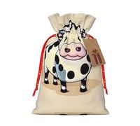 Bolsas de regalo de arpillera de vaca de leche de dibujos animados, ideales para cumpleaños, aniversarios, bolsas de regalo de tela artísticas para todas las ocasiones