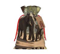 Bolsas de regalo de arpillera rústicas de elefante, bolsas de regalo de tela para Navidad, perfectas para cualquier ocasión