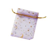 Bolsas de regalo de Eugen, 50 bolsas de organza for envolver joyas, dulces, fiestas, regalos, bolsas dibujables(Light Gold,7x9cm)