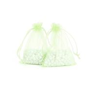 Bolsas de regalo de Eugen, Lote de 10 bolsas de organza con cordón for embalaje de joyas, bolsas dibujables for decoración de fiestas y cumpleaños.(Light Green,11x16cm)