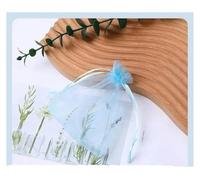 Bolsas de regalo de Eugen, Lote de 100 bolsas de organza de 7x9, 9x12 y 10x15 for joyería, decoración de fiestas, bolsas dibujables, embalaje de joyería.(Light Blue,17x23cm)