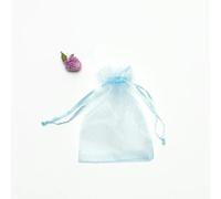 Bolsas de regalo de Eugen, Lote de 50 bolsas de organza con cordón for embalaje de joyas, bolsas for fiestas y regalos.(Light Blue,9x12cm)