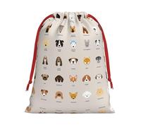 Bolsas de regalo de felpa ultra suaves con estampado de raza de perro, con cordón, regalos de dulces para fiestas de Navidad, bolsas de joyería de boda