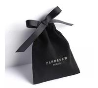 Bolsas de regalo de franela negra 7x9cm 11x14cm 18x30cm Paquete de 50 Maquillaje Pestañas pelucas de cabello Suede Cordón Bolsa-50pcs logo bag,13x17cm