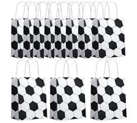 Bolsas de regalo de fútbol, bolsas de papel para regalos de fútbol, 18 unidades, bolsas de recuerdos de fiesta de fútbol Esforzarse con asa, decoraciones de fiesta, manualidades y suministros de