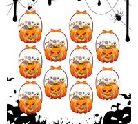 Bolsas de regalo de Halloween, 10 bolsas para caramelos, cesta transparente, bolsa festiva para casa, exterior, fiesta, festival, jardín, escuela, dulces, niño