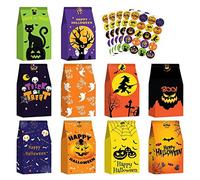 Bolsas de regalo de Halloween 40psc 8 bolsas de regalo de papel de estilo truco o trato, dulces, aperitivos, suministros de fiesta