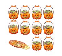 Bolsas de regalo de Halloween, bolsas transparentes de calabaza con asas, bolsa de miedo resellable para almacenamiento, decoración de vacaciones, aperitivos en el aula