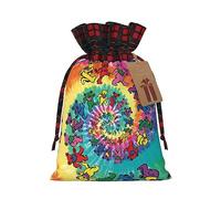 Bolsas de regalo de Navidad a cuadros con etiquetas, bolsas de dulces de Navidad, bolsas pequeñas de regalo de Halloween, oso de Acción de Gracias bailando