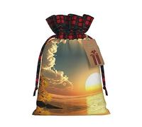 Bolsas de regalo de Navidad a cuadros de búfalo con etiquetas, bolsas de dulces de Navidad, pequeñas bolsas de regalo de Halloween, buenos días