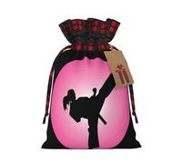 Bolsas de regalo de Navidad, bolsas de Navidad reutilizables para regalos, bolsas de regalo de Navidad, bolsa de fiesta de Navidad, diseño de Taekwondo a granel