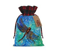 Bolsas de regalo de Navidad, bolsas de Navidad reutilizables para regalos, bolsas de regalo de Navidad, bolsa de fiesta de Navidad, libélula a granel