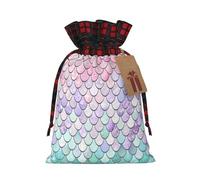 Bolsas de regalo de Navidad, bolsas de Navidad reutilizables para regalos, bolsas de regalo de Navidad, bolsa de fiesta de Navidad, sirena a granel, rosa y morado