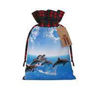 Bolsas de regalo de Navidad, bolsas de Navidad reutilizables para regalos, bolsas de regalo de Navidad, bolsa de fiesta de Navidad a granel único animal delfín 3D