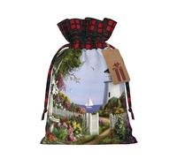 Bolsas de regalo de Navidad, bolsas de Navidad reutilizables para regalos, bolsas de regalo de Navidad, bolsa de fiesta de Navidad, pintura de diamantes de faro a granel