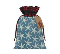 Bolsas de regalo de Navidad, bolsas de Navidad reutilizables para regalos, bolsas de regalo de Navidad, bolsa de fiesta de Navidad, a granel, estrella de mar, lana costera