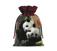 Bolsas de regalo de Navidad, bolsas de Navidad reutilizables para regalos, bolsas de regalo de Navidad, bolsa de fiesta de Navidad a granel dos pandas grandes