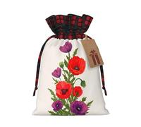 Bolsas de regalo de Navidad, bolsas de Navidad reutilizables para regalos, bolsas de regalo de Navidad, bolsa de fiesta de Navidad, flor de amapola a granel