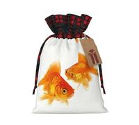 Bolsas de regalo de Navidad, bolsas de Navidad reutilizables para regalos, bolsas de regalo de Navidad, bolsa de fiesta de Navidad a granel lindo pez dorado