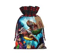 Bolsas de regalo de Navidad, bolsas de Navidad reutilizables para regalos, bolsas de regalo de Navidad, bolsa de fiesta de Navidad, pintura de diamantes de tortugas marinas a granel