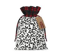 Bolsas de regalo de Navidad, bolsas de Navidad reutilizables para regalos, bolsas de regalo de Navidad, bolsa de fiesta de Navidad, estampado de leopardo blanco y negro a granel
