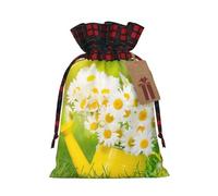Bolsas de regalo de Navidad, bolsas de Navidad reutilizables para regalos, bolsas de regalo de Navidad, bolsa de fiesta de Navidad, a granel, flores de margaritas florales de verano