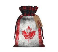 Bolsas de regalo de Navidad, bolsas de Navidad reutilizables para regalos, bolsas de regalo de Navidad, bolsa de fiesta de Navidad, bandera de Canadá a granel