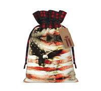 Bolsas de regalo de Navidad, bolsas de Navidad reutilizables para regalos, bolsas de regalo de Navidad, bolsa de fiesta de Navidad, a granel, bandera de águila calva, veteranos