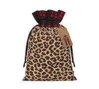 Bolsas de regalo de Navidad, bolsas de Navidad reutilizables para regalos, bolsas de regalo de Navidad, bolsa de fiesta de Navidad, estampado de leopardo divertido a granel