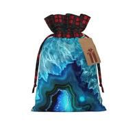 Bolsas de regalo de Navidad, bolsas de Navidad reutilizables para regalos, bolsas de regalo de Navidad, bolsa de fiesta de Navidad a granel azul aguamarina brillante