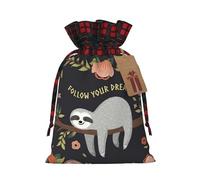 Bolsas de regalo de Navidad, bolsas de Navidad reutilizables para regalos, bolsas de regalo de Navidad, bolsa de fiesta de Navidad a granel Follow Your Dreams Sloth