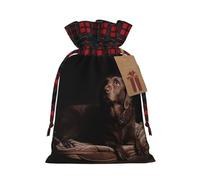 Bolsas de regalo de Navidad, bolsas de Navidad reutilizables para regalos, bolsas de regalo de Navidad, bolsa de fiesta de Navidad a granel marrón labrador