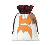 Bolsas de regalo de Navidad, bolsas de Navidad reutilizables para regalos, bolsas de regalo de Navidad, bolsa de fiesta de Navidad a granel divertido trasero de corgi marrón