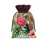 Bolsas de regalo de Navidad, bolsas de Navidad reutilizables para regalos, bolsas de regalo de Navidad, bolsa de fiesta de Navidad, flor de hibisco a granel