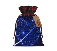 Bolsas de regalo de Navidad, bolsas de Navidad reutilizables para regalos, bolsas de regalo de Navidad, bolsa de fiesta de Navidad, corazón de estrella fugaz a granel