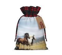 Bolsas de regalo de Navidad, bolsas de Navidad reutilizables para regalos, bolsas de regalo de Navidad, bolsa de fiesta de Navidad, caballos a granel, arte corriendo