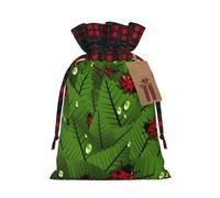 Bolsas de regalo de Navidad, bolsas de Navidad reutilizables para regalos, bolsas de regalo de Navidad, bolsa de fiesta de Navidad, hojas a granel y mariquitas