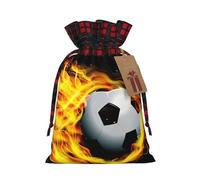 Bolsas de regalo de Navidad, bolsas de Navidad reutilizables para regalos, bolsas de regalo de Navidad, bolsa de fiesta de Navidad, llama de fútbol a granel
