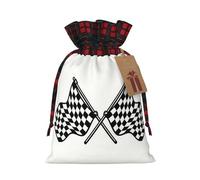 Bolsas de regalo de Navidad, bolsas de Navidad reutilizables para regalos, bolsas de regalo de Navidad, bolsa de fiesta de Navidad, banderas a cuadros a granel, bandera de carreras