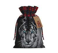 Bolsas de regalo de Navidad, bolsas de Navidad reutilizables para regalos, bolsas de regalo de Navidad, bolsa de fiesta de Navidad, tigre blanco a granel