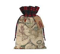 Bolsas de regalo de Navidad, bolsas de Navidad reutilizables para regalos, bolsas de regalo de Navidad, bolsa de fiesta de Navidad, mapa del mundo a granel