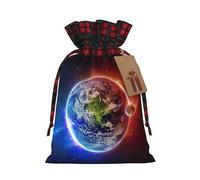 Bolsas de regalo de Navidad, bolsas de Navidad reutilizables para regalos, bolsas de regalo de Navidad, bolsa de fiesta de Navidad, espacio a granel, planeta tierra