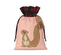 Bolsas de regalo de Navidad, bolsas de Navidad reutilizables para regalos, bolsas de regalo de Navidad, bolsa de fiesta de Navidad, ardilla de dibujos animados a granel