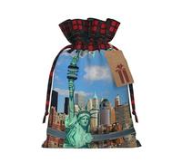 Bolsas de regalo de Navidad,Bolsas de Navidad reutilizables para regalos,Bolsas de regalo de Navidad Bolsa de fiesta de Navidad a granel Estatua de la Libertad en Nueva York