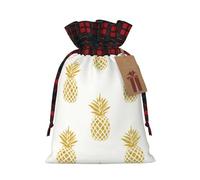 Bolsas de regalo de Navidad, bolsas de Navidad reutilizables para regalos, bolsas de regalo de Navidad, bolsa de fiesta de Navidad, fondo de piña dorada a granel