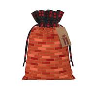 Bolsas de regalo de Navidad, bolsas de Navidad reutilizables para regalos, bolsas de regalo de Navidad, bolsa de fiesta de Navidad, textura de pared de ladrillo rojo a granel